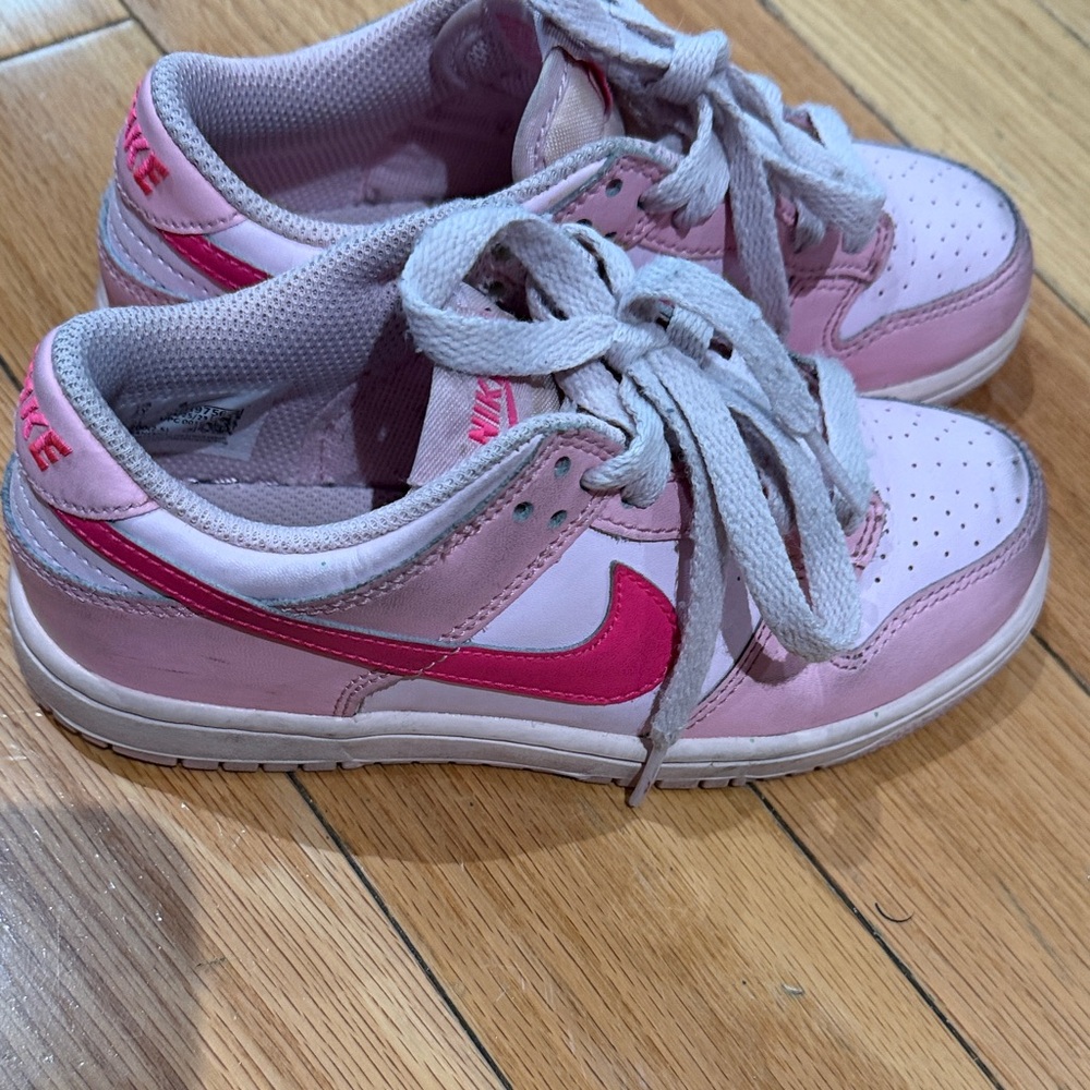 Nike Kids Pink and White Sneakers